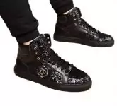 philipp plein chaussure tete de mort cowhide leather high